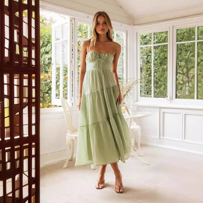 Casual Summer Spaghetti Straps Sleeveless  Long Dresses