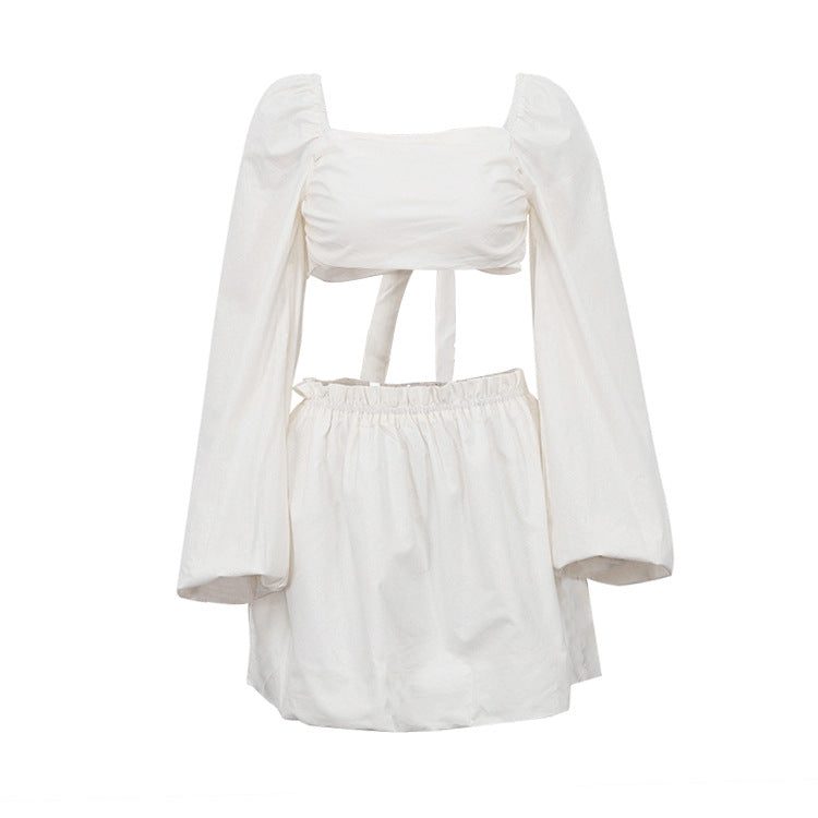 Sexy Summer Strapless Tops and Skirts Suits