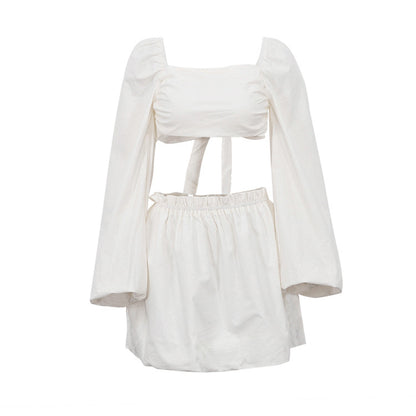 Sexy Summer Strapless Tops and Skirts Suits