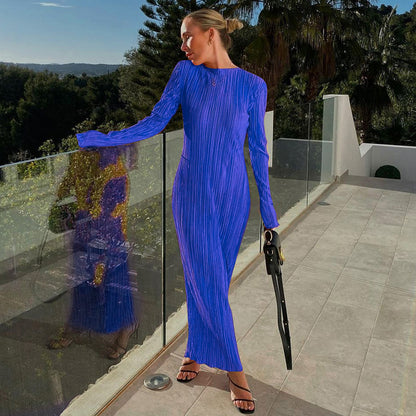 Fashion Round Neck Long Sleeves Dresses