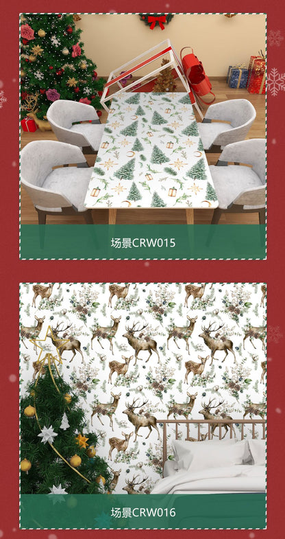 Environmental Friendly Self-adhesive Christmas Wallpaper