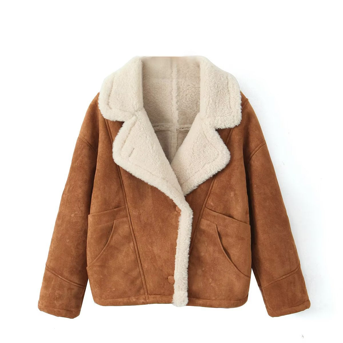 Vintage Winter Lamb Wool Outerwear for Women