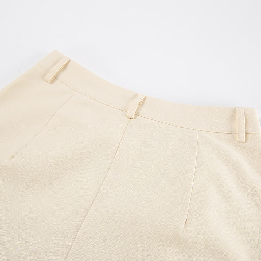 Ivory Cotton Linen Sleeveless Vest and Shorts Suits