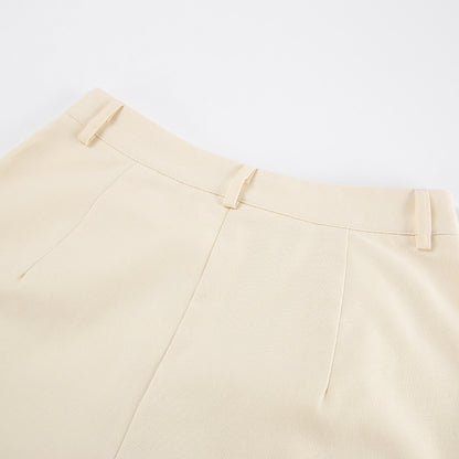 Ivory Cotton Linen Sleeveless Vest and Shorts Suits