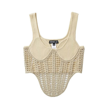 Fashion Crochet Knitted Midriff Baring Summer Tank Tops