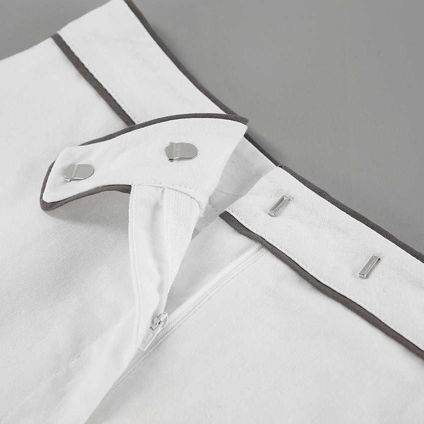 Fashion Cotton Linen Long Sleeves Shirts & Shorts