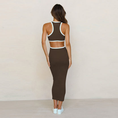 Sexy Backless Knitted Sheath Midi Dresses