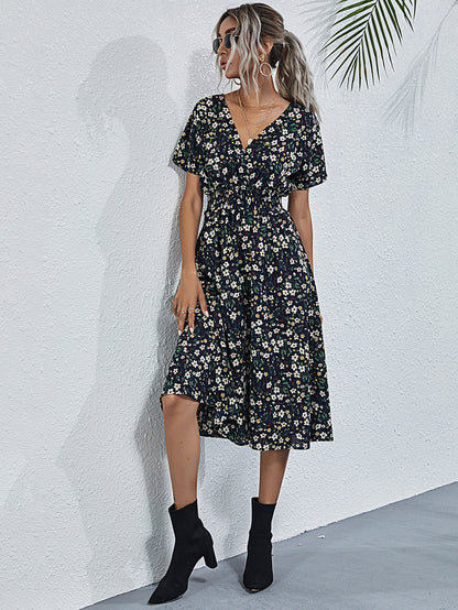 Summer Floral Print Short Sleeves Summer Daily Dresses