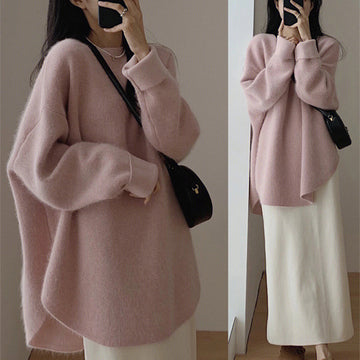 Casual Round Neck Knitted Pullover Sweaters