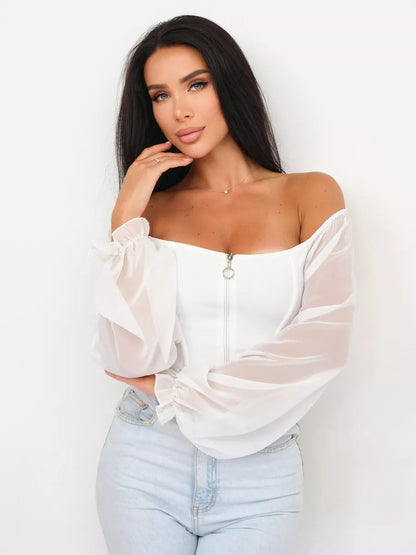 Sexy Long Sleeves Short Tops
