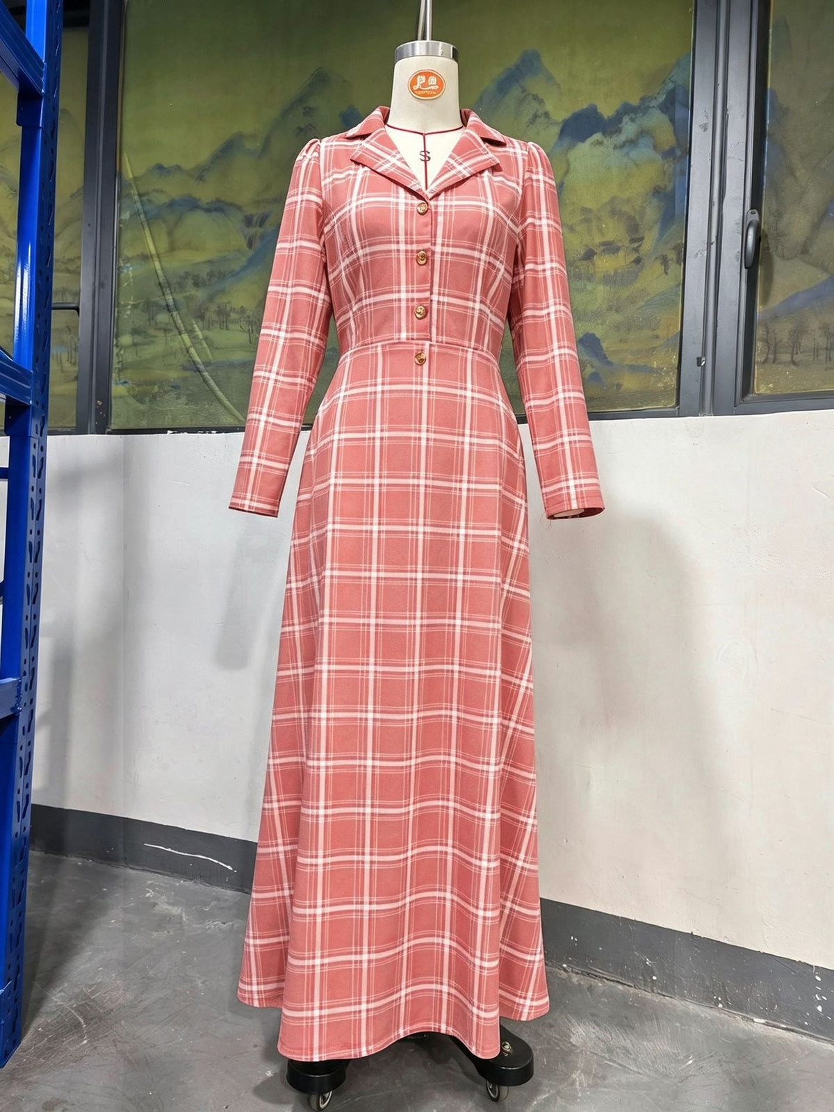 Women's Autumn & Winter Elegant French Plaid Button-Front Blazer Dress