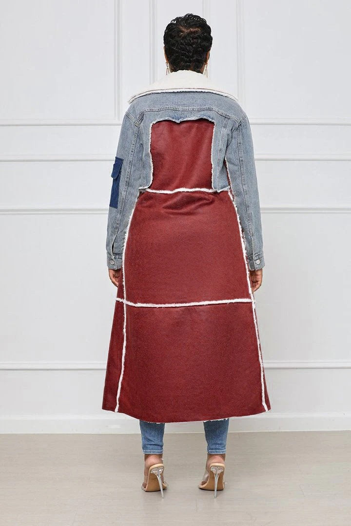 Fashion Fur & Denim Long Overcoats