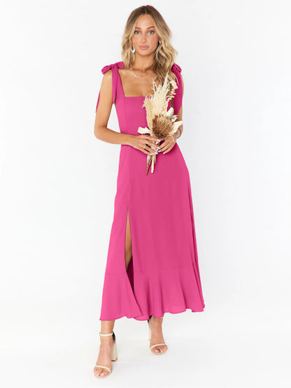 Fashion Summer Split Front Midi Dresses for Women