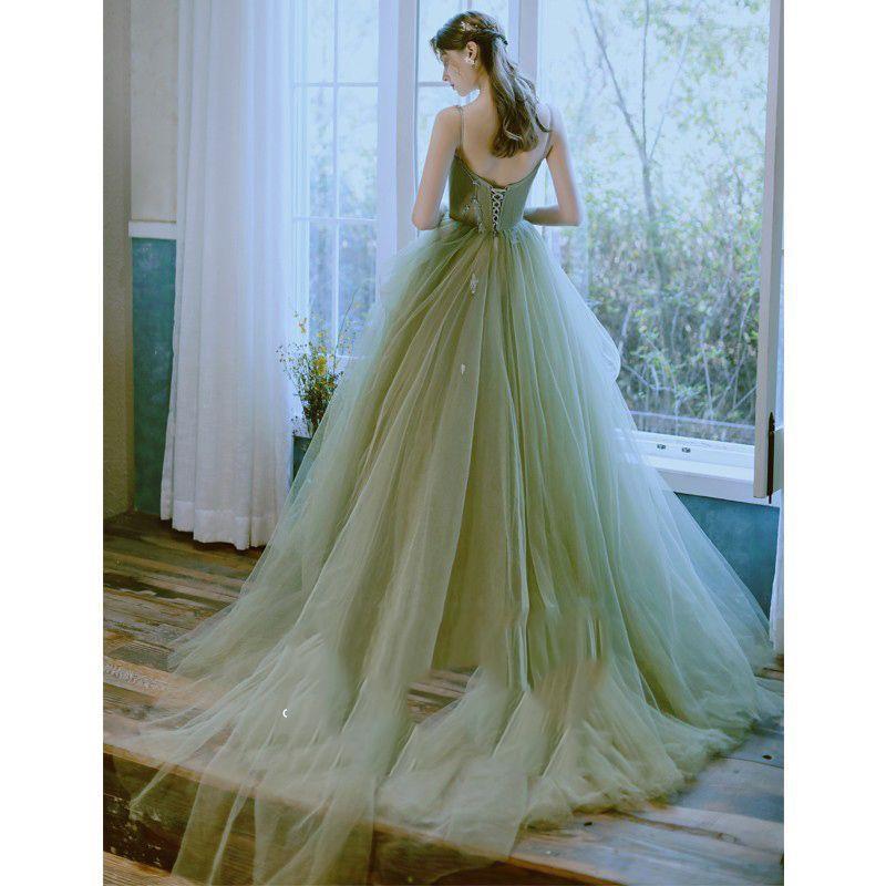 Fairy Light Green Evening Dresses