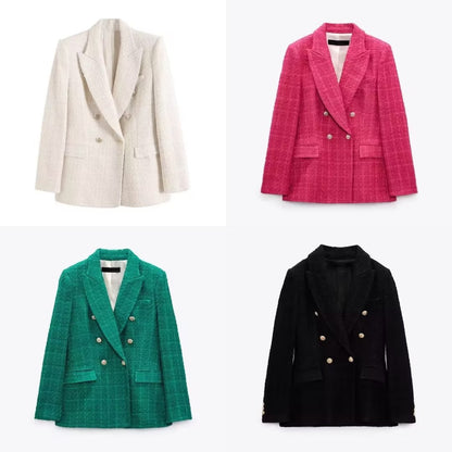 Fashion Double Breasted Blazer Overcoats