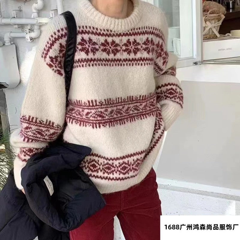 Vintage Christmas Pullover Knitted Sweaters