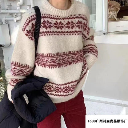 Vintage Christmas Pullover Knitted Sweaters