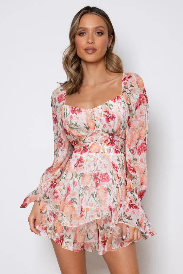 Sexy Zipper Long Sleeves Short Dresses