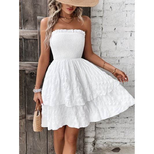 Sexy Strapless Summer Holiday Short Dresses