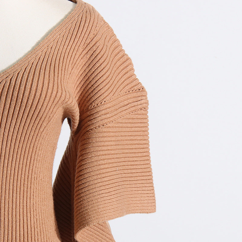 Fashion Designed Midi Length Knitted Dresses