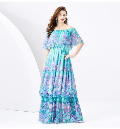 Designed Off The Shoulder Summer Holiday Long Dresses
