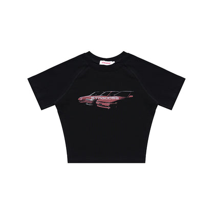 Sexy Car Design Midriff Baring Summer T Shirts