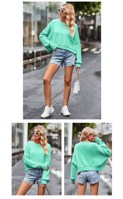Fashion Round Neck Knitted Pullover Sweaters