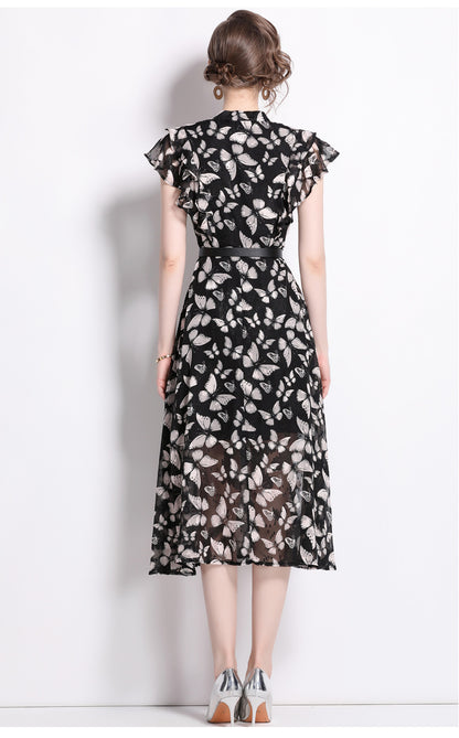 Fashion Luxury Ruffled Summer Midi Dresses