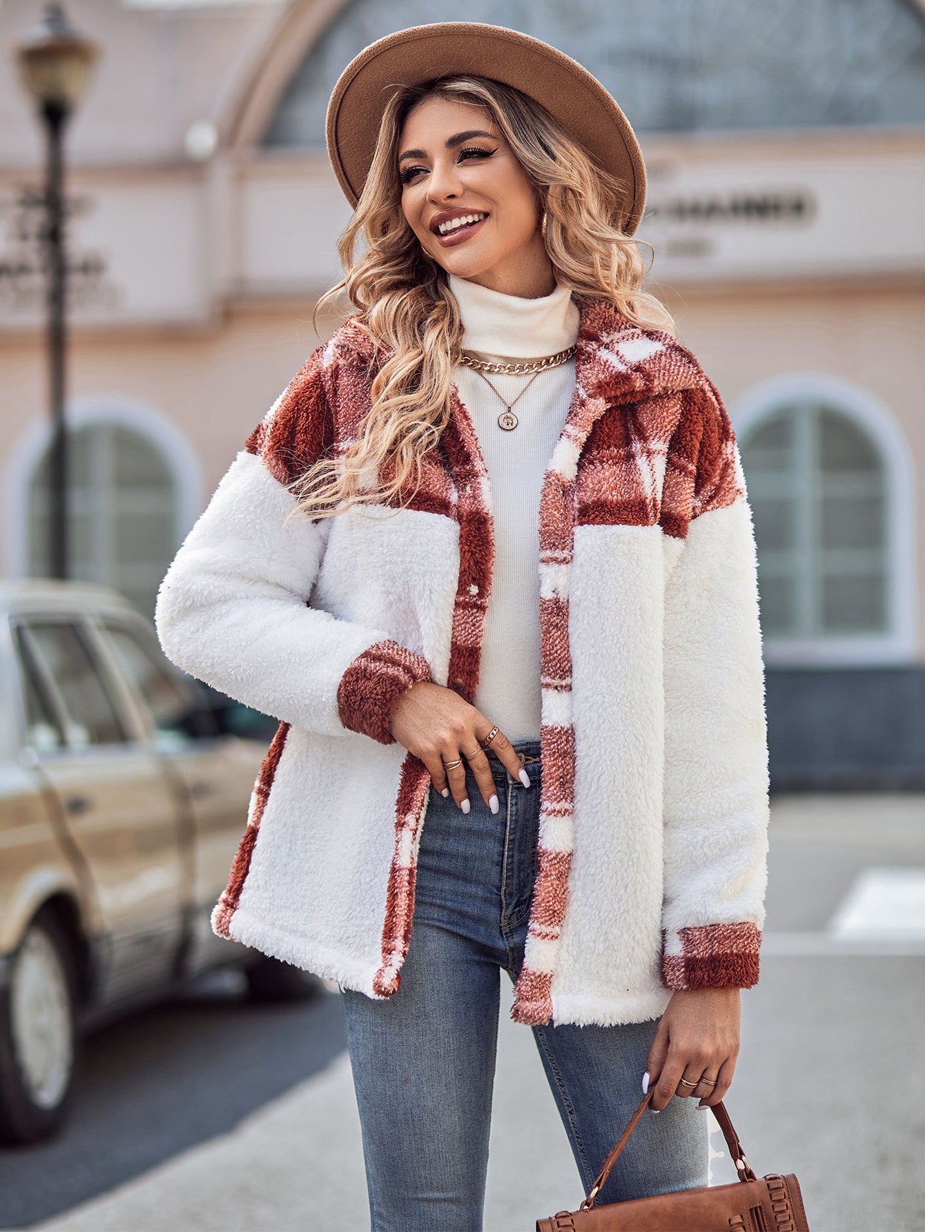 Fashion Turnover Loose Long Sleeves Overcoat