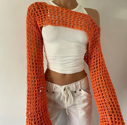 Casual Short Crochet Cover Ups
