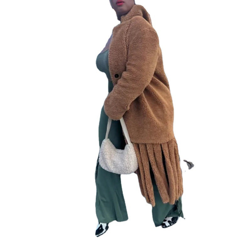 Designed Fashion Tassels Long Coats for Winter