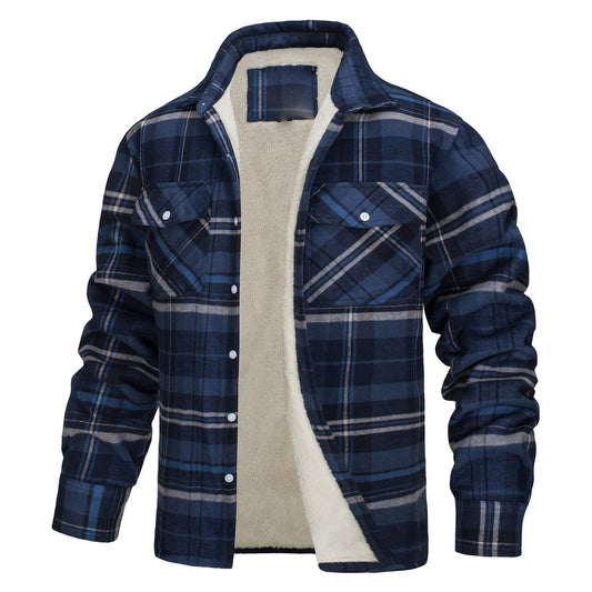 Casual Long Sleeves Thicken Shirts Jackets for Men