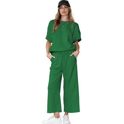 Casual Summer Drawstring Two Pieces Women Suits
