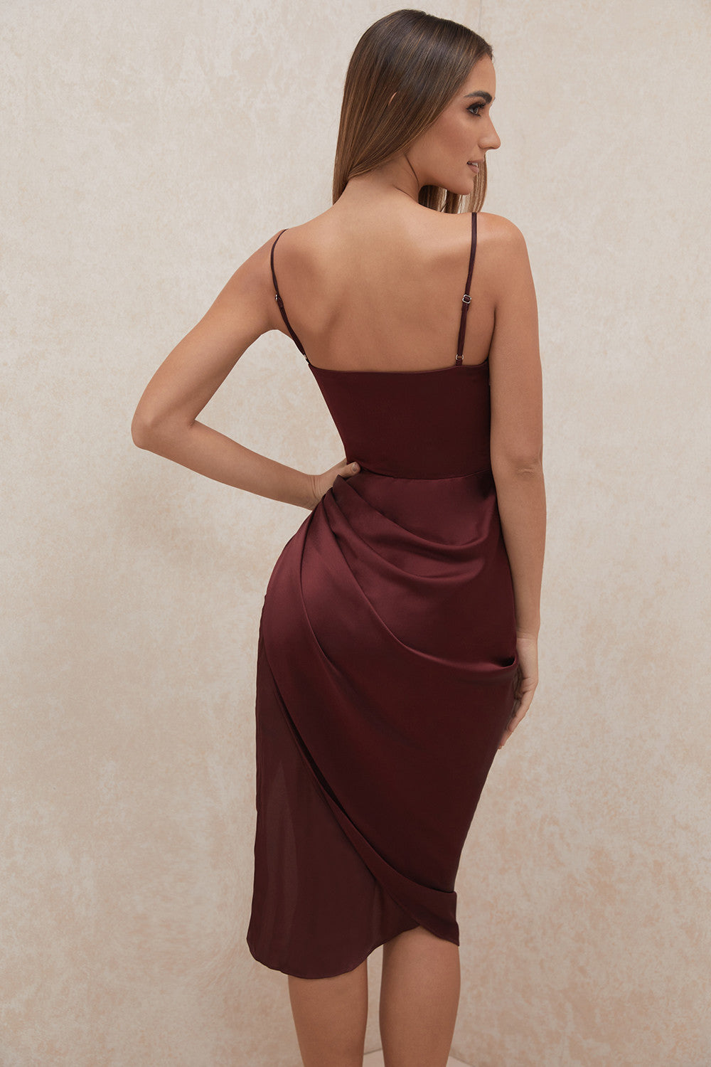 Sexy Summer V Neck Irregular Satin Party Dresses