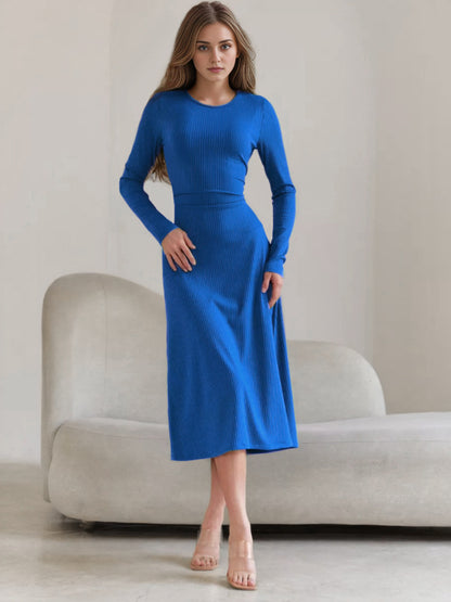 Fashion Round Neck Long Sleeves Dresses