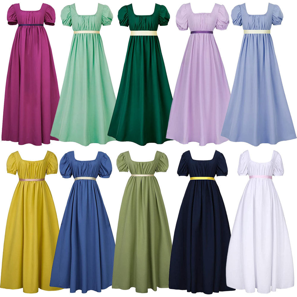 Bridgton Vintage Regency High Waist Victorian Prom Dress 1507