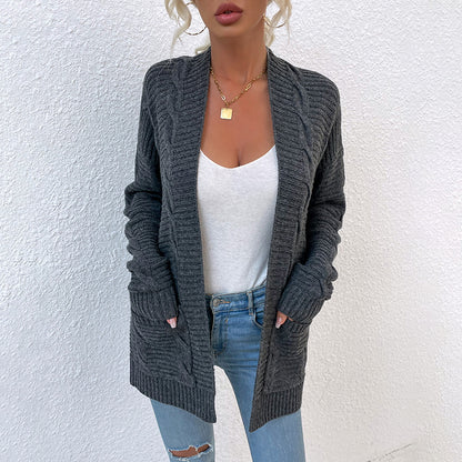 Fashion Twist Knitted Cardigan Coats