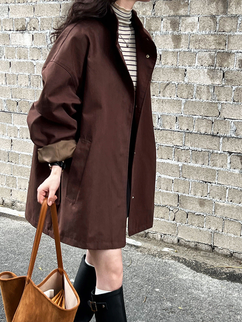Fashion Stand Collar Oversize Coats