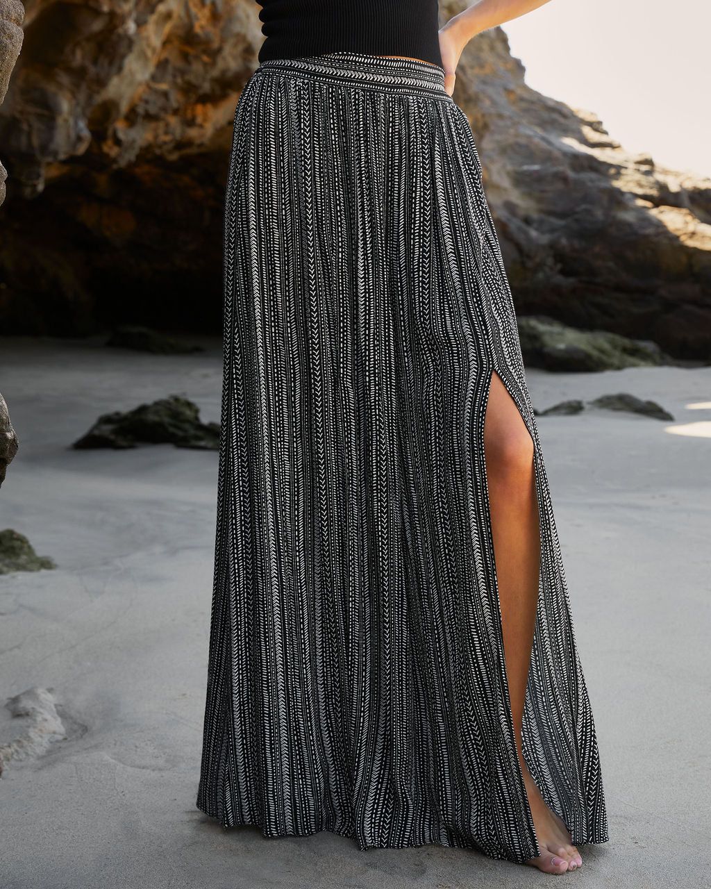 Summer Split Front Wide Legs Pants for Holiday