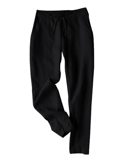 Casual Linen Drawstring Women Pants
