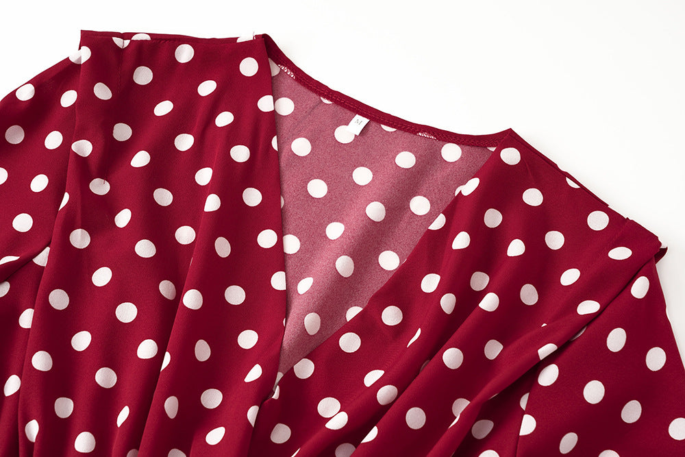 Casual Polka Dot Long Sleeves Short Dresses for Women