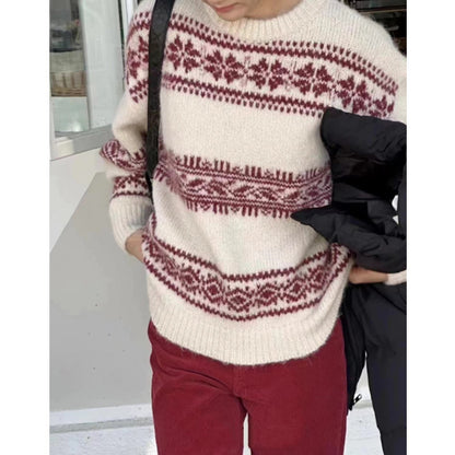 Vintage Christmas Pullover Knitted Sweaters