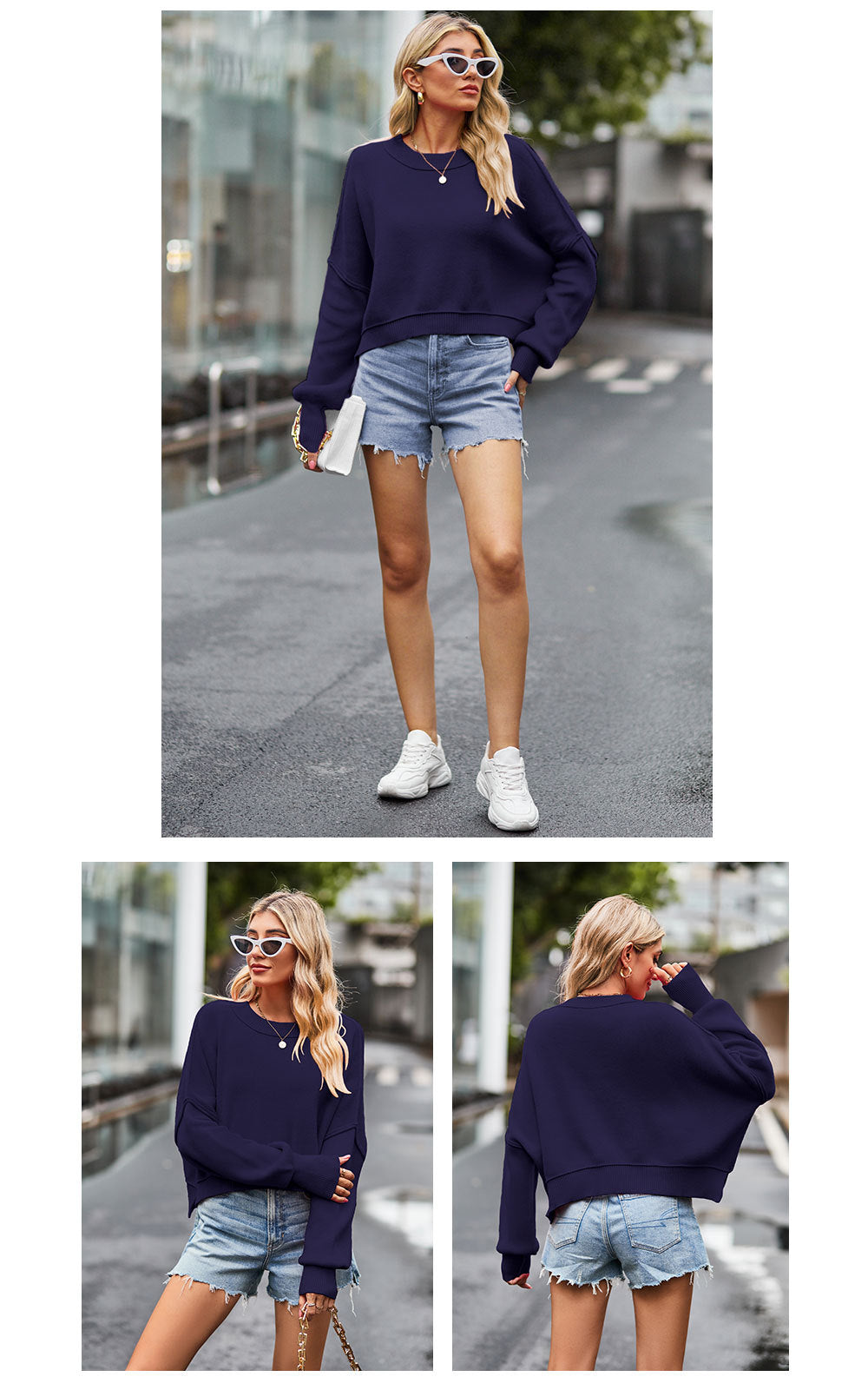 Fashion Round Neck Knitted Pullover Sweaters