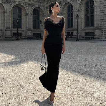 Sexy Strapless Mermaid Black Dresses