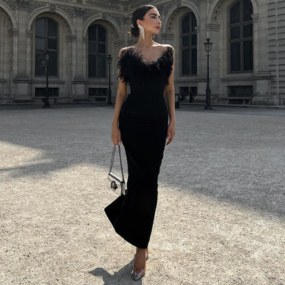 Sexy Strapless Mermaid Black Dresses