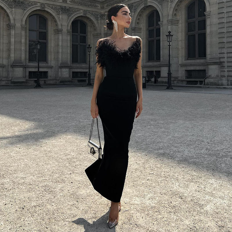 Sexy Strapless Mermaid Black Dresses