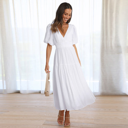 Summer V Neck Holiday Dresses for Women