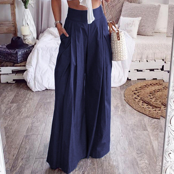 Casual High Waist Pocket Pants for Women