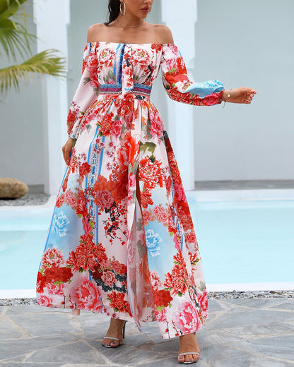 Vintage V Neck Long Sleeves Dresses