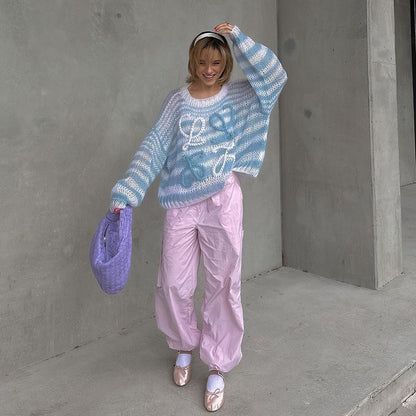 Sweety Round Neck Knitted Women Sweaters